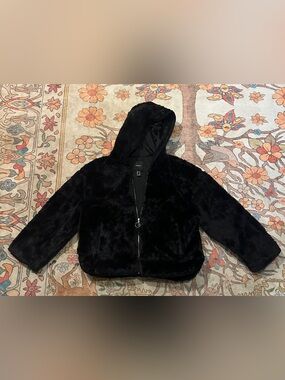 Forever 21 Black Faux Fur Hooded Jacket